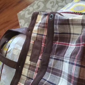 Abercrombie and Fitch Flannel Plaid Open Tote